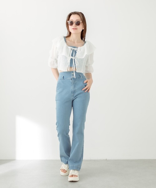 OLIVE des OLIVE（オリーブデオリーブ）の「リボンリボンブラウス　1031040400（シャツ/ブラウス・レディース・アイボリー/オフホワイト/レオパード・FREE）」の11枚目の写真