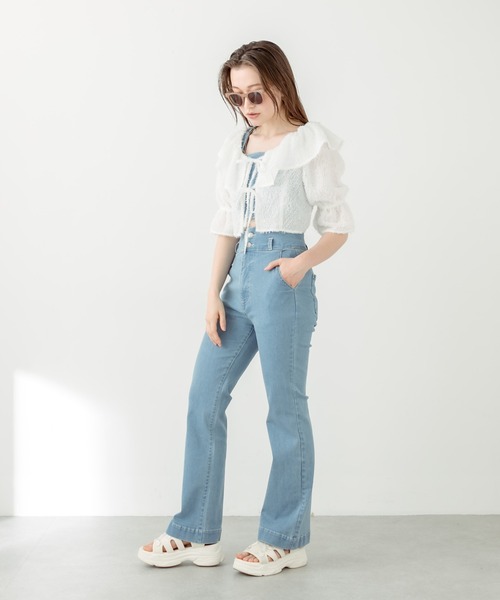 OLIVE des OLIVE（オリーブデオリーブ）の「リボンリボンブラウス　1031040400（シャツ/ブラウス・レディース・アイボリー/オフホワイト/レオパード・FREE）」の12枚目の写真