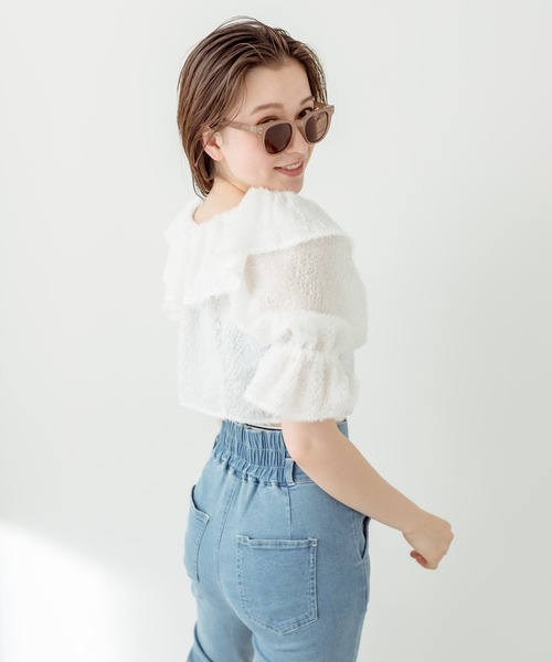 OLIVE des OLIVE（オリーブデオリーブ）の「リボンリボンブラウス　1031040400（シャツ/ブラウス・レディース・アイボリー/オフホワイト/レオパード・FREE）」の15枚目の写真