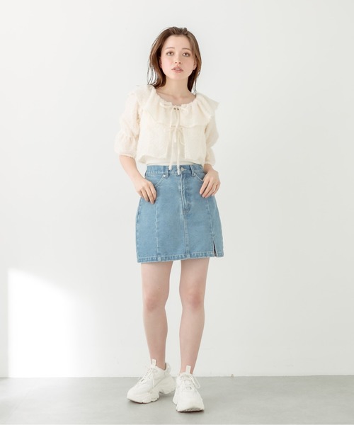 OLIVE des OLIVE（オリーブデオリーブ）の「リボンリボンブラウス　1031040400（シャツ/ブラウス・レディース・アイボリー/オフホワイト/レオパード・FREE）」の19枚目の写真