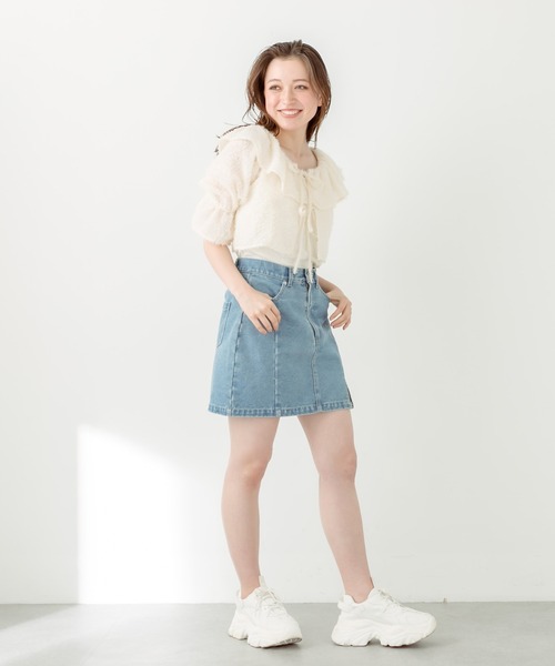 OLIVE des OLIVE（オリーブデオリーブ）の「リボンリボンブラウス　1031040400（シャツ/ブラウス・レディース・アイボリー/オフホワイト/レオパード・FREE）」の20枚目の写真