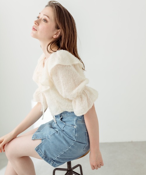 OLIVE des OLIVE（オリーブデオリーブ）の「リボンリボンブラウス　1031040400（シャツ/ブラウス・レディース・アイボリー/オフホワイト/レオパード・FREE）」の18枚目の写真