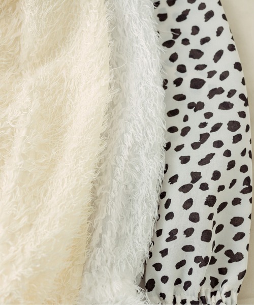 OLIVE des OLIVE（オリーブデオリーブ）の「リボンリボンブラウス　1031040400（シャツ/ブラウス・レディース・アイボリー/オフホワイト/レオパード・FREE）」の8枚目の写真