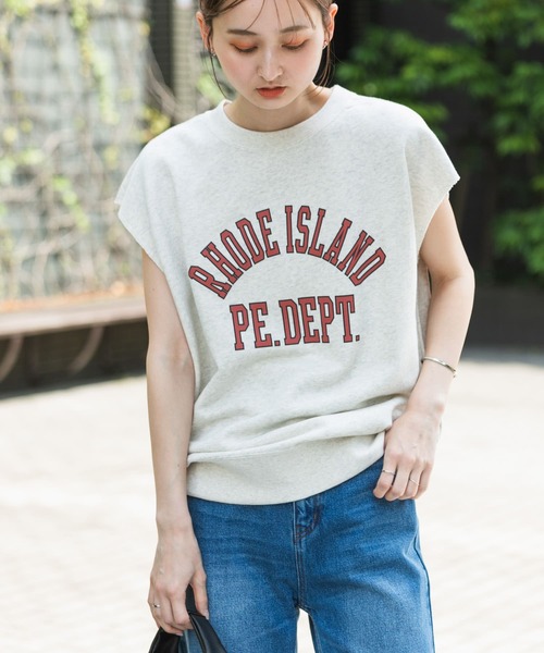 Champion(チャンピオン)の「『別注』champion×SENSE OF PLACE グラフィックベスト(Tシャツ/カットソー・レディース・オートミール/ネイビー/グレー・ONE)」の2枚目の写真