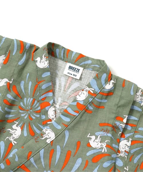 BREEZE（ブリーズ）の「DODコラボ めちゃもえ花火柄すっぽり着られる甚平（コドモ）（浴衣・キッズ・ネイビー/カーキ・110/140/120/90/100/130/150/80）」の19枚目の写真