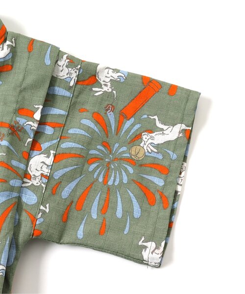 BREEZE（ブリーズ）の「DODコラボ めちゃもえ花火柄すっぽり着られる甚平（コドモ）（浴衣・キッズ・ネイビー/カーキ・110/140/120/90/100/130/150/80）」の8枚目の写真