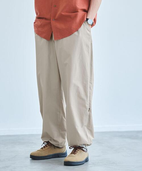 green label relaxing（グリーンレーベルリラクシング）の「Morley コットンナイロン ワイド イージーパンツ（その他パンツ・メンズ・ブラック/ベージュ/ライム・M/L/S）」の2枚目の写真
