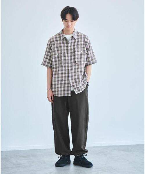 green label relaxing（グリーンレーベルリラクシング）の「Morley コットンナイロン ワイド イージーパンツ（その他パンツ・メンズ・ブラック/ベージュ/ライム・M/L/S）」の14枚目の写真