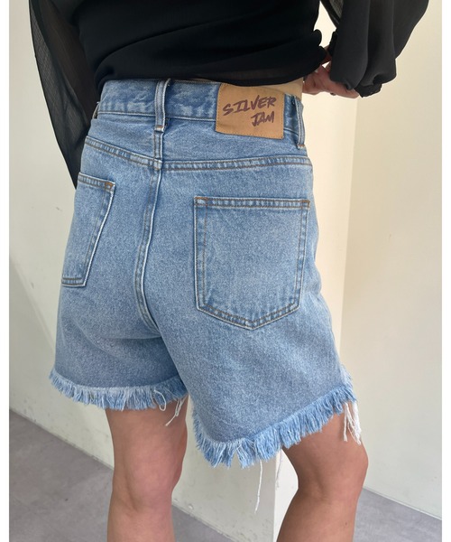 WHO'S WHO gallery(フーズフーギャラリー)の「ブラストデニムショートパンツ(デニムパンツ・レディース・ブラック/サックスブルー/ブルー・FREE)」の11枚目の写真