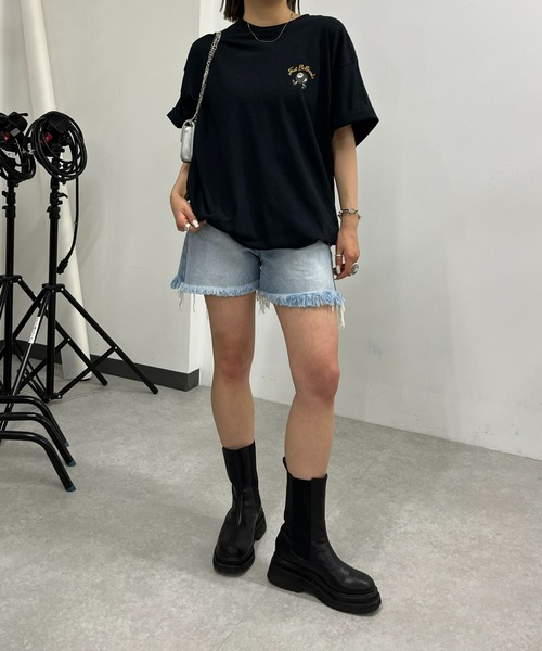 WHO'S WHO gallery(フーズフーギャラリー)の「ブラストデニムショートパンツ(デニムパンツ・レディース・ブラック/サックスブルー/ブルー・FREE)」の14枚目の写真