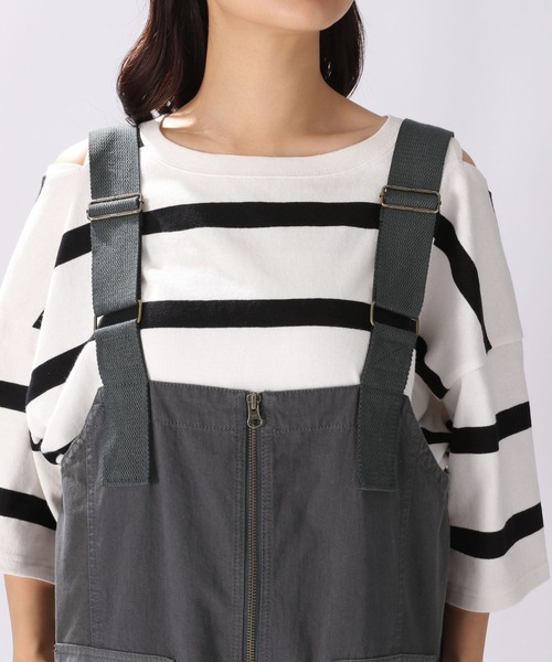 niko and...（ニコアンド）の「ミリタリーZIPサロペット（サロペット/オーバーオール・レディース・ベージュ/チャコール/カーキ・MEDIUM/LARGE）」の14枚目の写真