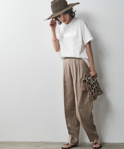 CHIC STYLE（シックスタイル）の「＜大きいサイズ＞綿100％ロゴ箔プリントTシャツ シックスタイル（Tシャツ/カットソー・レディース・ブラック/オフホワイト・L/LL/3L/4L/5L）」の7枚目の写真