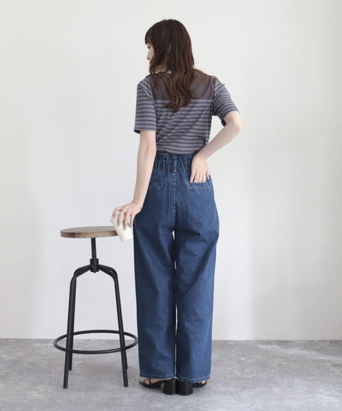 fredy emue（フレディエミュ）の「ハイウエストデニムパンツ（デニムパンツ・レディース・ブルー/サックスブルー・38/36）」の4枚目の写真