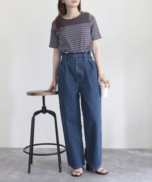 fredy emue（フレディエミュ）の「ハイウエストデニムパンツ（デニムパンツ・レディース・ブルー/サックスブルー・38/36）」の5枚目の写真