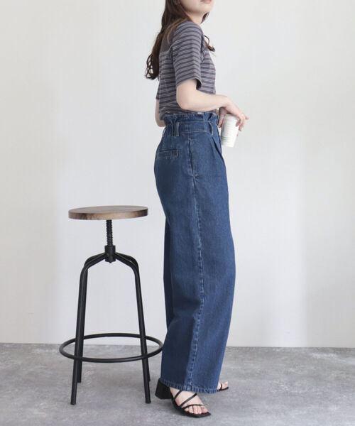 fredy emue（フレディエミュ）の「ハイウエストデニムパンツ（デニムパンツ・レディース・ブルー/サックスブルー・38/36）」の6枚目の写真