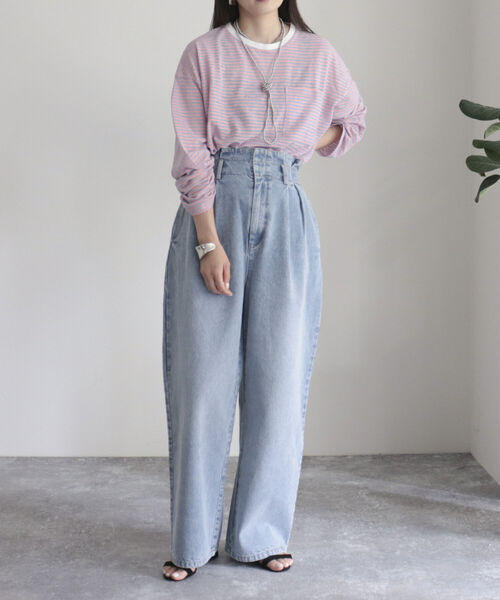 fredy emue（フレディエミュ）の「ハイウエストデニムパンツ（デニムパンツ・レディース・ブルー/サックスブルー・38/36）」の21枚目の写真