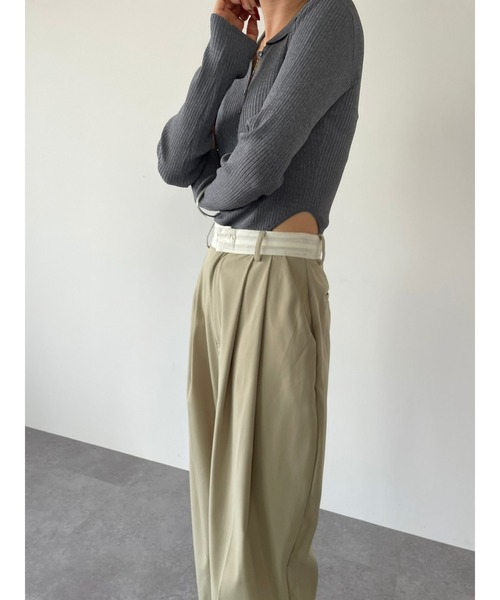HANNE(アン)の「デザインベルトタックパンツ(カーゴパンツ・レディース・ベージュ/ブラック/ブラウン・SMALL/FREE)」の16枚目の写真