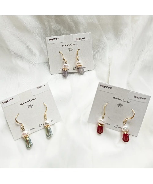 tone(トーン)の「【amie】チューリップピアス(MA)(ピアス(両耳用)・レディース・レッド/パープル/ブルー・FREE)」の4枚目の写真