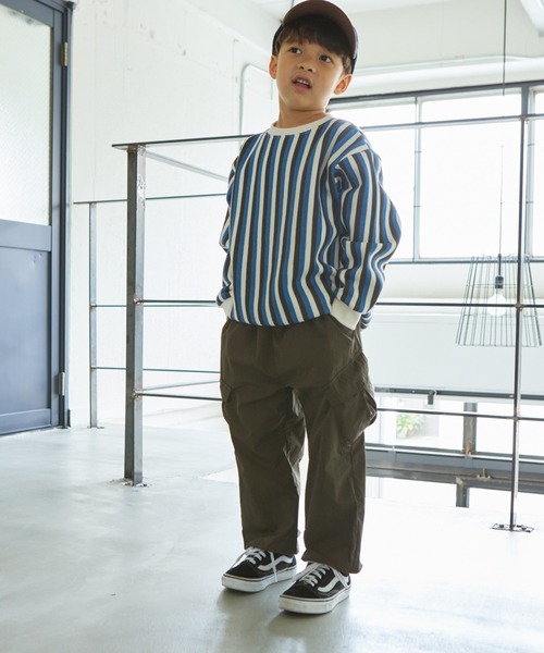 PAIRMANON STREET（ペアマノンストリート）の「【PAIRMANON STREET】パラシュートパンツ ナイロン カーゴパンツ ウエストゴム（カーゴパンツ・キッズ・ブラック/ピンク/オフホワイト/オリーブ/ベージュ/パープル/カーキ/グレイッシュベージュ・100/120/150/130/110/140/90/160）」の12枚目の写真