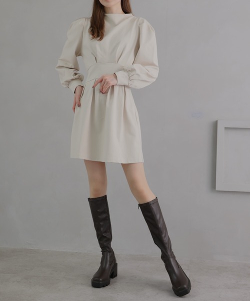 VIVIAN（ヴィヴィアン）の「スクエアトゥ厚底ストレッチロングブーツ（ブーツ・レディース・ブラック/ブラック系その他3/アイボリー/ダークブラウン/ナチュラル・S/L/LL/M/SS/XL）」の22枚目の写真