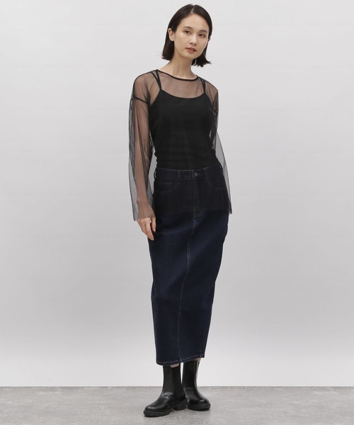 LAKOLE(ラコレ)の「チュールシアープルオーバー / 975044(Tシャツ/カットソー・レディース・オフホワイト/ブラック/ベージュ・SMALL/MEDIUM)」の4枚目の写真