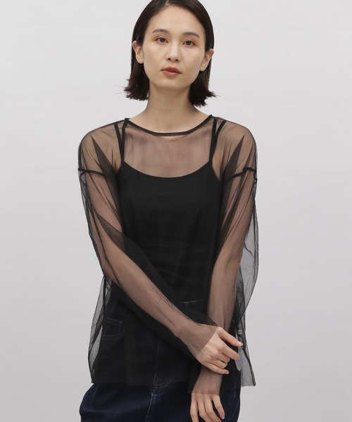 LAKOLE(ラコレ)の「チュールシアープルオーバー / 975044(Tシャツ/カットソー・レディース・オフホワイト/ブラック/ベージュ・SMALL/MEDIUM)」の6枚目の写真