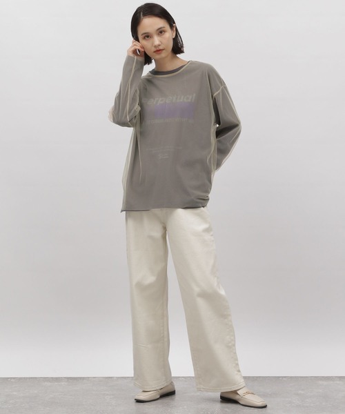 LAKOLE(ラコレ)の「チュールシアープルオーバー / 975044(Tシャツ/カットソー・レディース・オフホワイト/ブラック/ベージュ・SMALL/MEDIUM)」の7枚目の写真