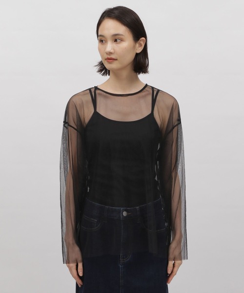 LAKOLE(ラコレ)の「チュールシアープルオーバー / 975044(Tシャツ/カットソー・レディース・オフホワイト/ブラック/ベージュ・SMALL/MEDIUM)」の11枚目の写真