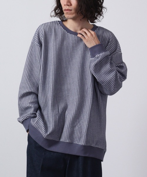 FUNALIVE（ファンアライブ）の「ビッグワッフルオーバーサイズクルー（Tシャツ/カットソー・メンズ・チャコールグレー/ブラック系その他/ブラック/グレー系その他/アイボリー/ブルー/ブルー系その他・L/M/XL）」の5枚目の写真