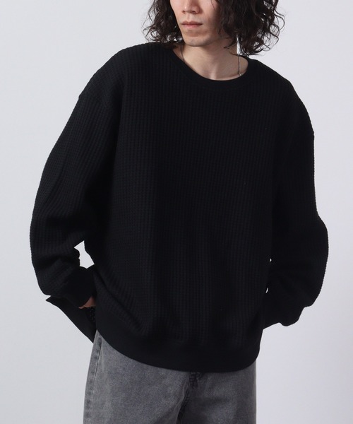 FUNALIVE（ファンアライブ）の「ビッグワッフルオーバーサイズクルー（Tシャツ/カットソー・メンズ・チャコールグレー/ブラック系その他/ブラック/グレー系その他/アイボリー/ブルー/ブルー系その他・L/M/XL）」の13枚目の写真
