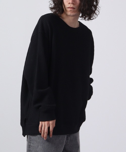 FUNALIVE（ファンアライブ）の「ビッグワッフルオーバーサイズクルー（Tシャツ/カットソー・メンズ・チャコールグレー/ブラック系その他/ブラック/グレー系その他/アイボリー/ブルー/ブルー系その他・L/M/XL）」の14枚目の写真