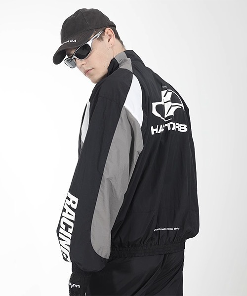 HARSH AND CRUEL（ハーシュアンドクルーエル）の「フットボール/スポーツウェア ナイロントラックジャケット/ピステジャケット ブルゾン HC23W2OT05【Harsh and Cruel】（ブルゾン・メンズ・パープル/ブラック/カーキ・L/M/XL）」の4枚目の写真