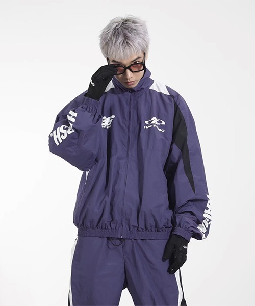 HARSH AND CRUEL（ハーシュアンドクルーエル）の「フットボール/スポーツウェア ナイロントラックジャケット/ピステジャケット ブルゾン HC23W2OT05【Harsh and Cruel】（ブルゾン・メンズ・パープル/ブラック/カーキ・L/M/XL）」の9枚目の写真