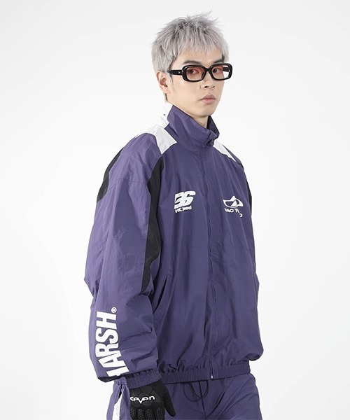 HARSH AND CRUEL（ハーシュアンドクルーエル）の「フットボール/スポーツウェア ナイロントラックジャケット/ピステジャケット ブルゾン HC23W2OT05【Harsh and Cruel】（ブルゾン・メンズ・パープル/ブラック/カーキ・L/M/XL）」の10枚目の写真