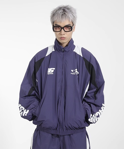 HARSH AND CRUEL（ハーシュアンドクルーエル）の「フットボール/スポーツウェア ナイロントラックジャケット/ピステジャケット ブルゾン HC23W2OT05【Harsh and Cruel】（ブルゾン・メンズ・パープル/ブラック/カーキ・L/M/XL）」の22枚目の写真