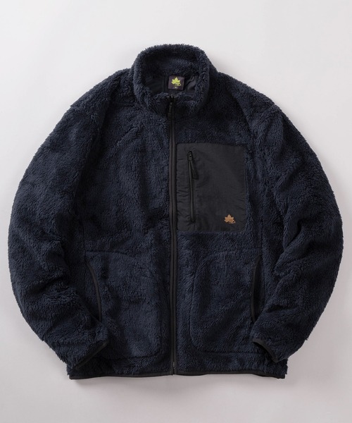 LOGOS(ロゴス)の「【71】【LOGOS PARK/ロゴス パーク】ワンポイントロゴ プリントデザイン 裏地付きシャギー ボアフリースジャケット(ブルゾン・メンズ・ダークブルー/ブラック/オレンジ/グレイッシュベージュ/ダークグリーン/ネイビー系/ワイン系/ブラック系/グレー系/カーキ系・L/M/XL)」の9枚目の写真