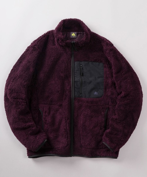 LOGOS(ロゴス)の「【71】【LOGOS PARK/ロゴス パーク】ワンポイントロゴ プリントデザイン 裏地付きシャギー ボアフリースジャケット(ブルゾン・メンズ・ダークブルー/ブラック/オレンジ/グレイッシュベージュ/ダークグリーン/ネイビー系/ワイン系/ブラック系/グレー系/カーキ系・L/M/XL)」の2枚目の写真