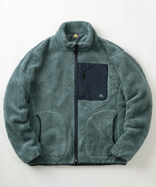 LOGOS(ロゴス)の「【71】【LOGOS PARK/ロゴス パーク】ワンポイントロゴ プリントデザイン 裏地付きシャギー ボアフリースジャケット(ブルゾン・メンズ・ダークブルー/ブラック/オレンジ/グレイッシュベージュ/ダークグリーン/ネイビー系/ワイン系/ブラック系/グレー系/カーキ系・L/M/XL)」の8枚目の写真