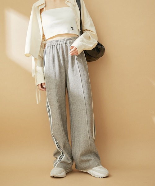 VIS(ビス)の「サイドライン入りワイドパンツ(スラックス・レディース・ブラック系その他/グレー系その他・M/S)」の7枚目の写真