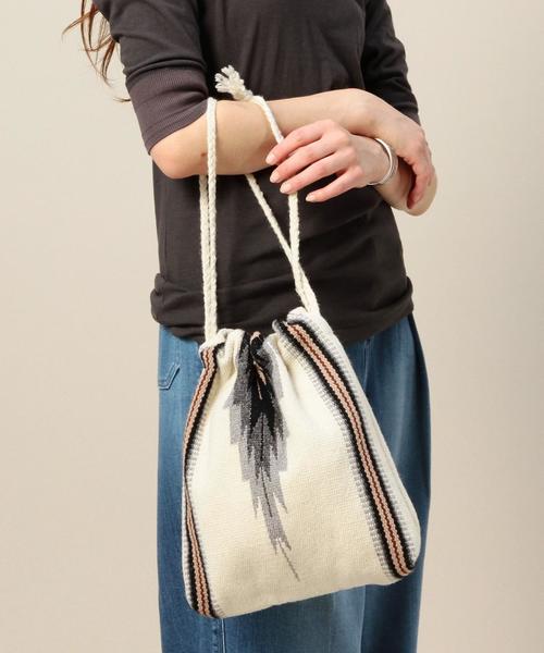 BEAUTY&YOUTH UNITED ARROWS（ビューティーアンドユースユナイテッドアローズ）の「BY TRUJILLO'S ドローストリングバッグ（ハンドバッグ・レディース・オフホワイト/ブラウン・フリー）」の8枚目の写真