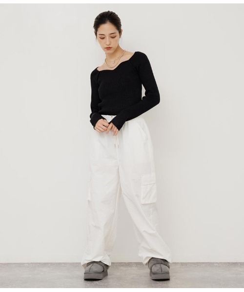 ANAP（アナップ）の「ウエストスピンドルナイロンカーゴパンツ（カーゴパンツ・レディース・オフホワイト/ブラック・FREE）」の19枚目の写真