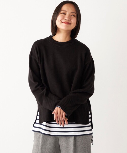 SHIPS Colors:〈手洗い可能〉フラッフィー クルーネック ニット