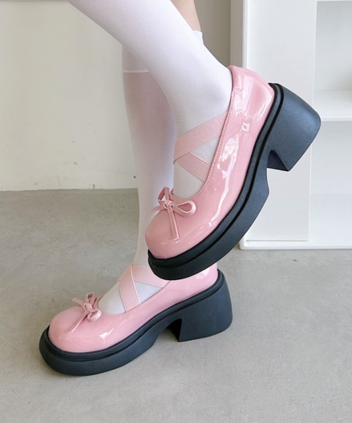 Loueme(ルエム)の「チャンキーヒールバレリーナシューズ(パンプス・レディース・ブラック/シルバー/ピンク・23.5cm/24.5cm/22.5cm)」の16枚目の写真