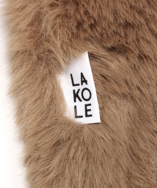 LAKOLE(ラコレ)の「ボリュームファーマフラー / 963891(マフラー・レディース・ベージュ/オフホワイト/チャコール・FREE)」の9枚目の写真
