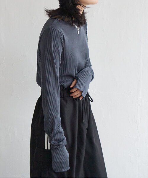 VENCEEXCHANGE(ヴァンスエクスチェンジ)の「ツートーン指穴開きトップス(Tシャツ/カットソー・レディース・ホワイト/ベージュ/ブラック/ブルー・M)」の10枚目の写真