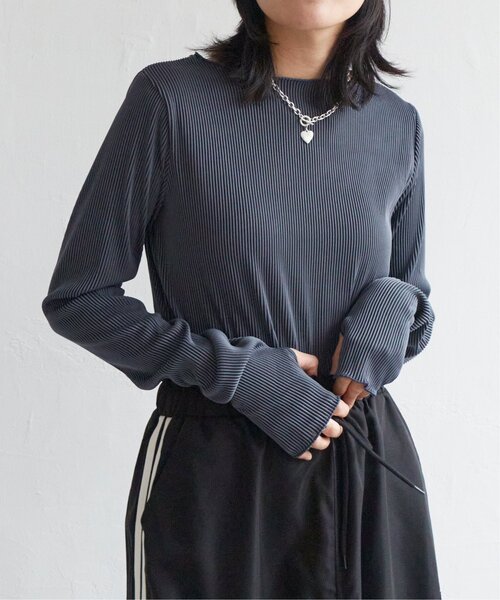 VENCEEXCHANGE(ヴァンスエクスチェンジ)の「ツートーン指穴開きトップス(Tシャツ/カットソー・レディース・ホワイト/ベージュ/ブラック/ブルー・M)」の9枚目の写真