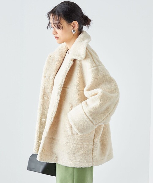 SHIPS(シップス)の「* 〈手洗い可能〉衿付き ボア ジャケット ◇(その他アウター・レディース・オフホワイト/ベージュ系・ONE SIZE)」の15枚目の写真