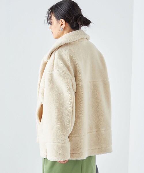 SHIPS(シップス)の「* 〈手洗い可能〉衿付き ボア ジャケット ◇(その他アウター・レディース・オフホワイト/ベージュ系・ONE SIZE)」の16枚目の写真