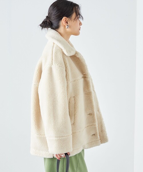 SHIPS(シップス)の「* 〈手洗い可能〉衿付き ボア ジャケット ◇(その他アウター・レディース・オフホワイト/ベージュ系・ONE SIZE)」の17枚目の写真