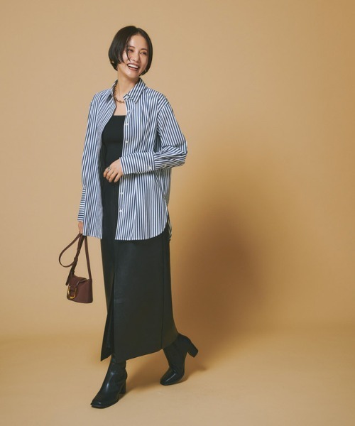 RASW（ラス）の「[RASW]フェイクレザースリットIラインスカート（スカート・レディース・ベージュ系その他/ブラック・S/M/L）」の21枚目の写真